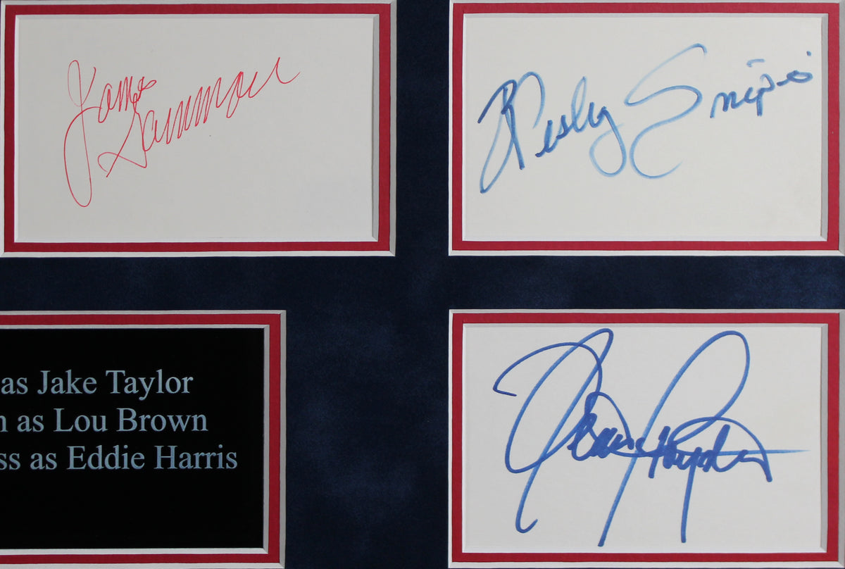 Major League (7) Sheen, Snipes, Berenger, Russo +3 Signed Framed Display BAS LOA