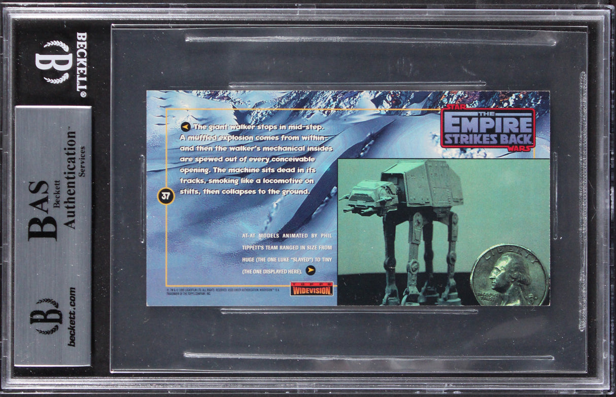(5) Tippett, Huston +3 Signed 1995 Star Wars ESB Widevision #37 Card BAS Slabbed