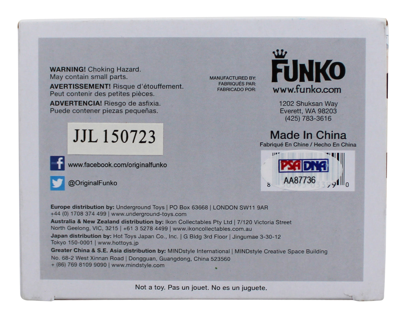 Christopher Lloyd Back To The Future Signed #50 Funko Pop Figure PSA #AA87736