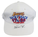 Lakers Magic Johnson Signed 1987-1988 NBA Champions Hat BAS Witnessed #W426872