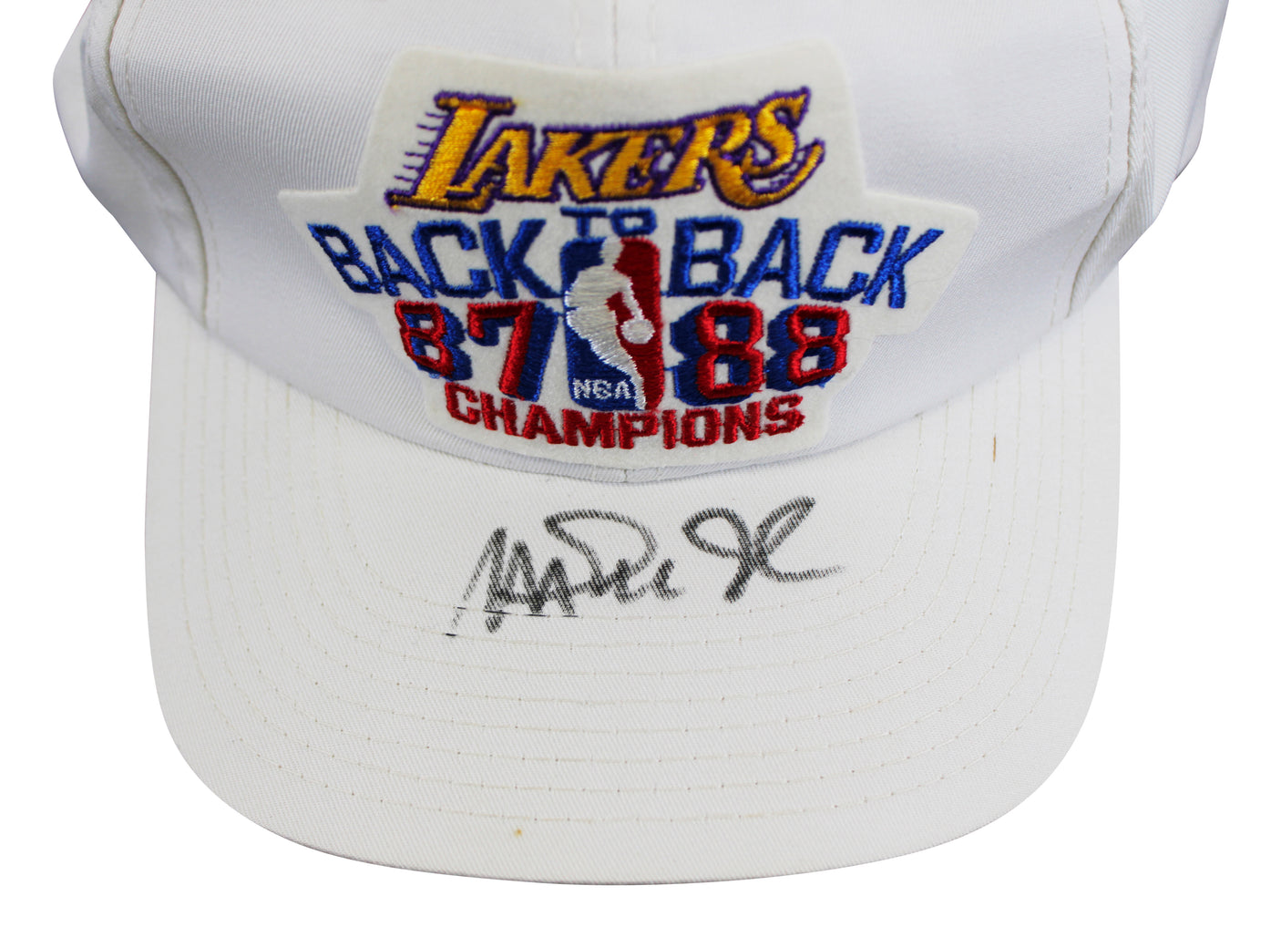 Lakers Magic Johnson Signed 1987-1988 NBA Champions Hat BAS Witnessed #W426872