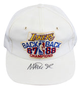 Lakers Magic Johnson Signed 1987-1988 NBA Champions Hat BAS Witnessed #W426875