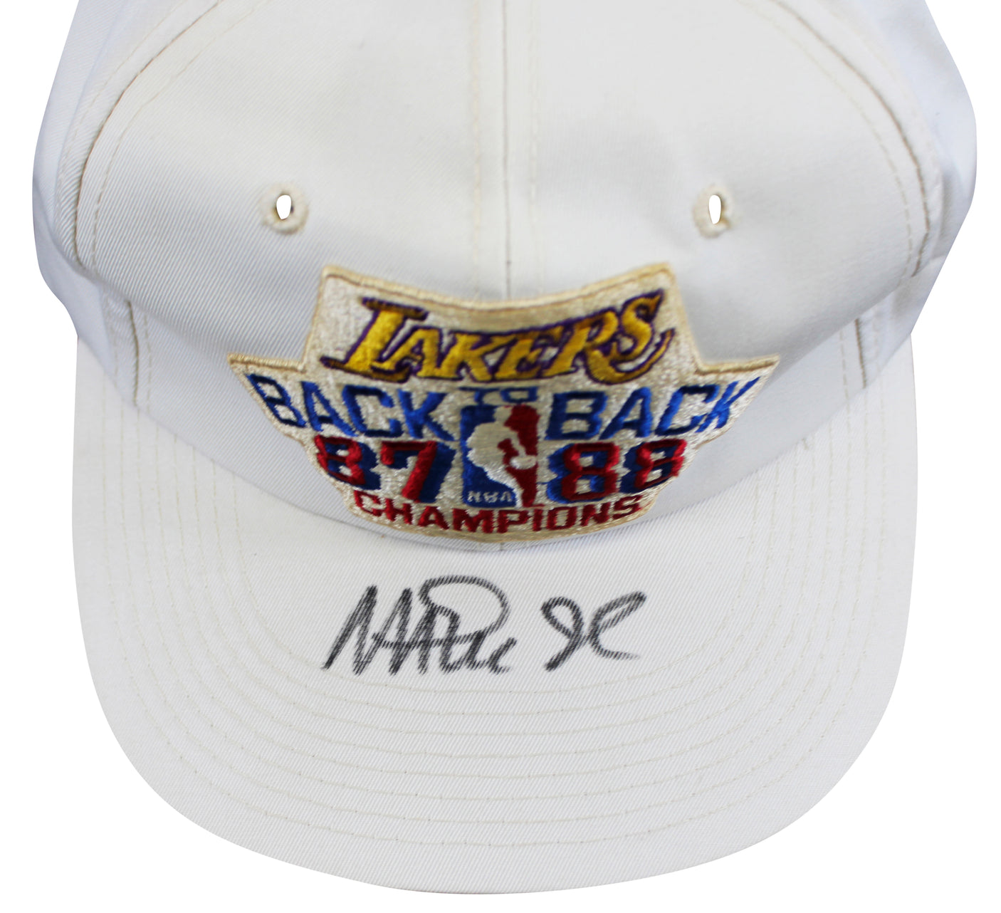Lakers Magic Johnson Signed 1987-1988 NBA Champions Hat BAS Witnessed #W426875