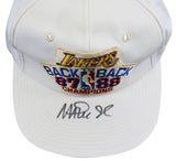 Lakers Magic Johnson Signed 1987-1988 NBA Champions Hat BAS Witnessed #W426875