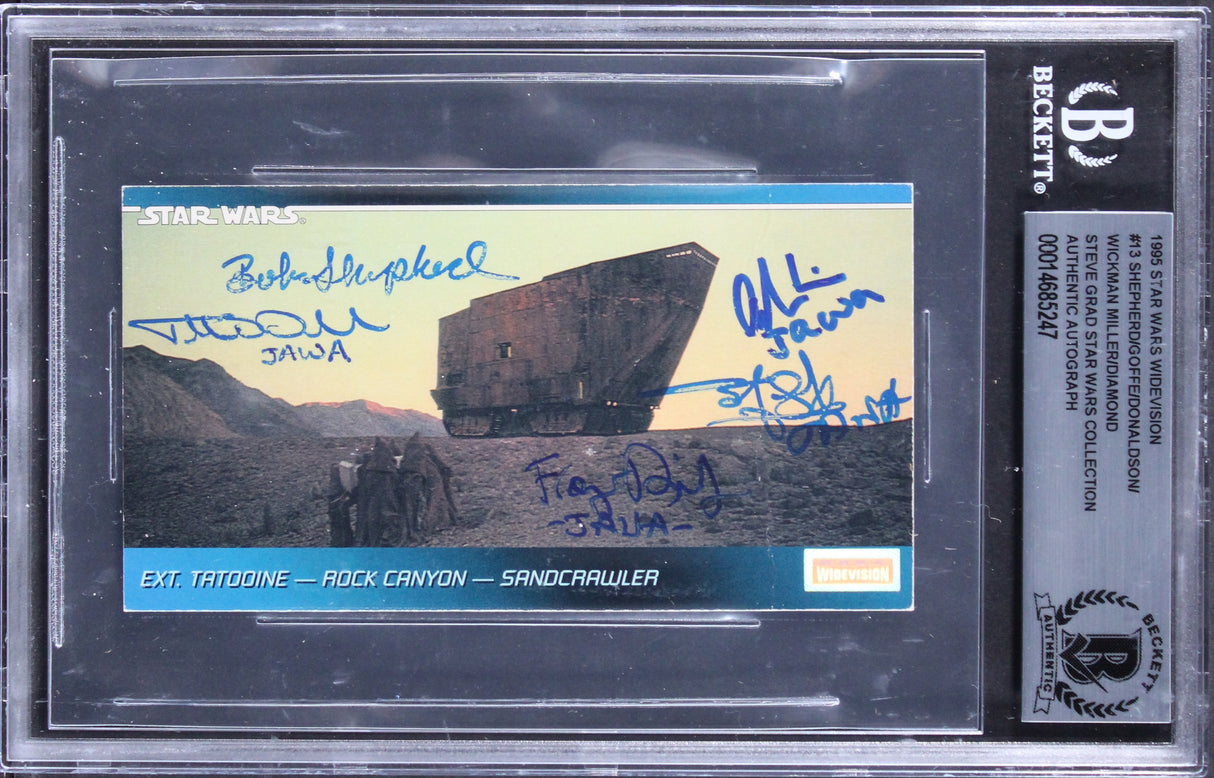 (5) Shepherd, Diamond +3 Signed 1995 Star Wars Widevision #13 Card BAS Slabbed