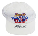 Lakers Magic Johnson Signed 1987-1988 NBA Champions Hat BAS Witnessed #W426874