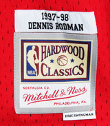 Bulls Dennis Rodman Signed Red Mitchell & Ness HWC Swingman Jersey BAS Witnessed