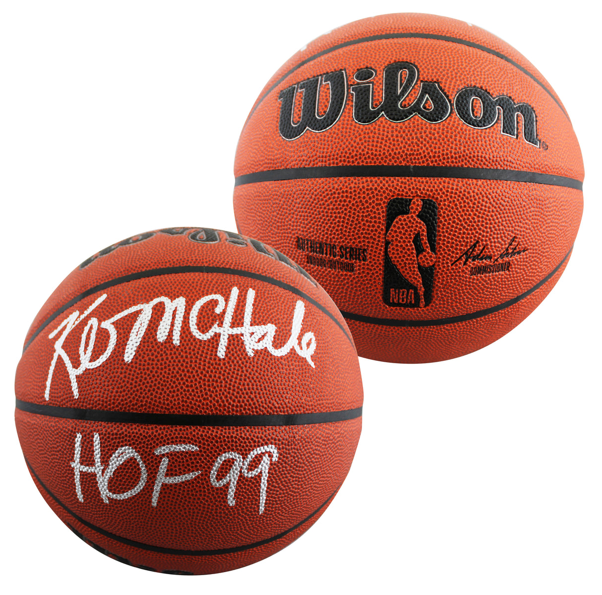 Celtics Kevin McHale "HOF 99" Authentic Signed Wilson Basketball BAS Witnessed