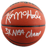Celtics Kevin McHale "3x NBA Champ" Signed Wilson Basketball BAS Witnessed