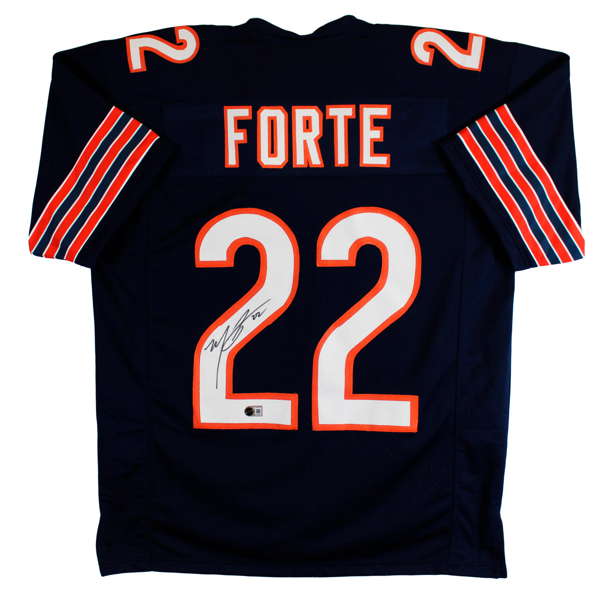 Matt Forte Authentic Signed Navy Pro Style Jersey Autographed BAS Witnessed