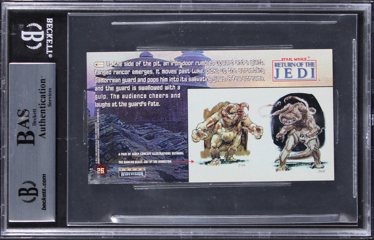 (2) Muren & Marks Signed 1996 Star Wars ROTJ Widevision #26 Card BAS Slabbed