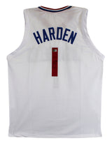 James Harden Authentic Signed White Pro Style Jersey Autographed BAS
