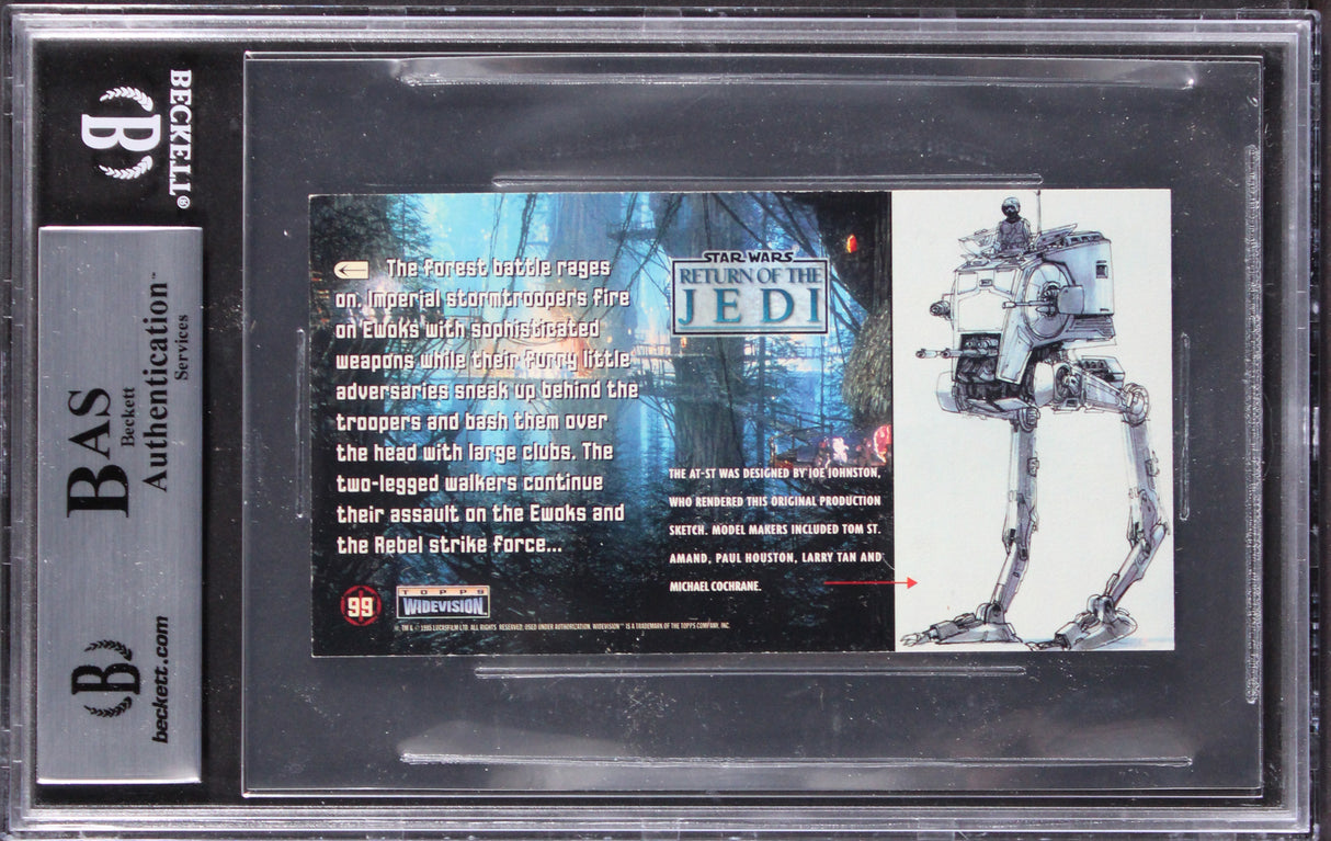 (2) Huston & Pike Signed 1996 Star Wars ROTJ Widevision #99 Card BAS Slabbed