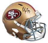 49ers Christian McCaffrey Signed Full Size Speed Rep Helmet W/ Case Fanatics
