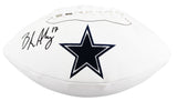 Cowboys Brandon Aubrey Signed Wilson White Panel Logo Football BAS Witnessed