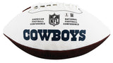Cowboys Brandon Aubrey Signed Wilson White Panel Logo Football BAS Witnessed