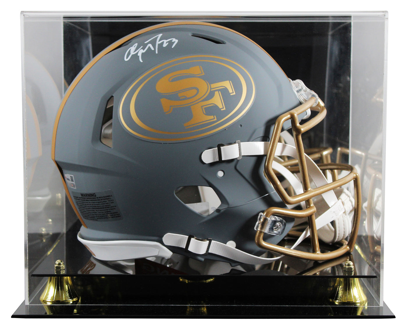 49ers Christian McCaffrey Signed Slate F/S Speed Proline Helmet W/ Case Fanatics