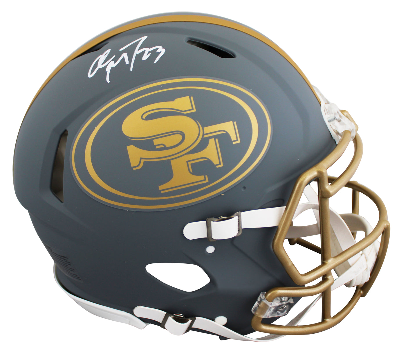 49ers Christian McCaffrey Signed Slate F/S Speed Proline Helmet W/ Case Fanatics