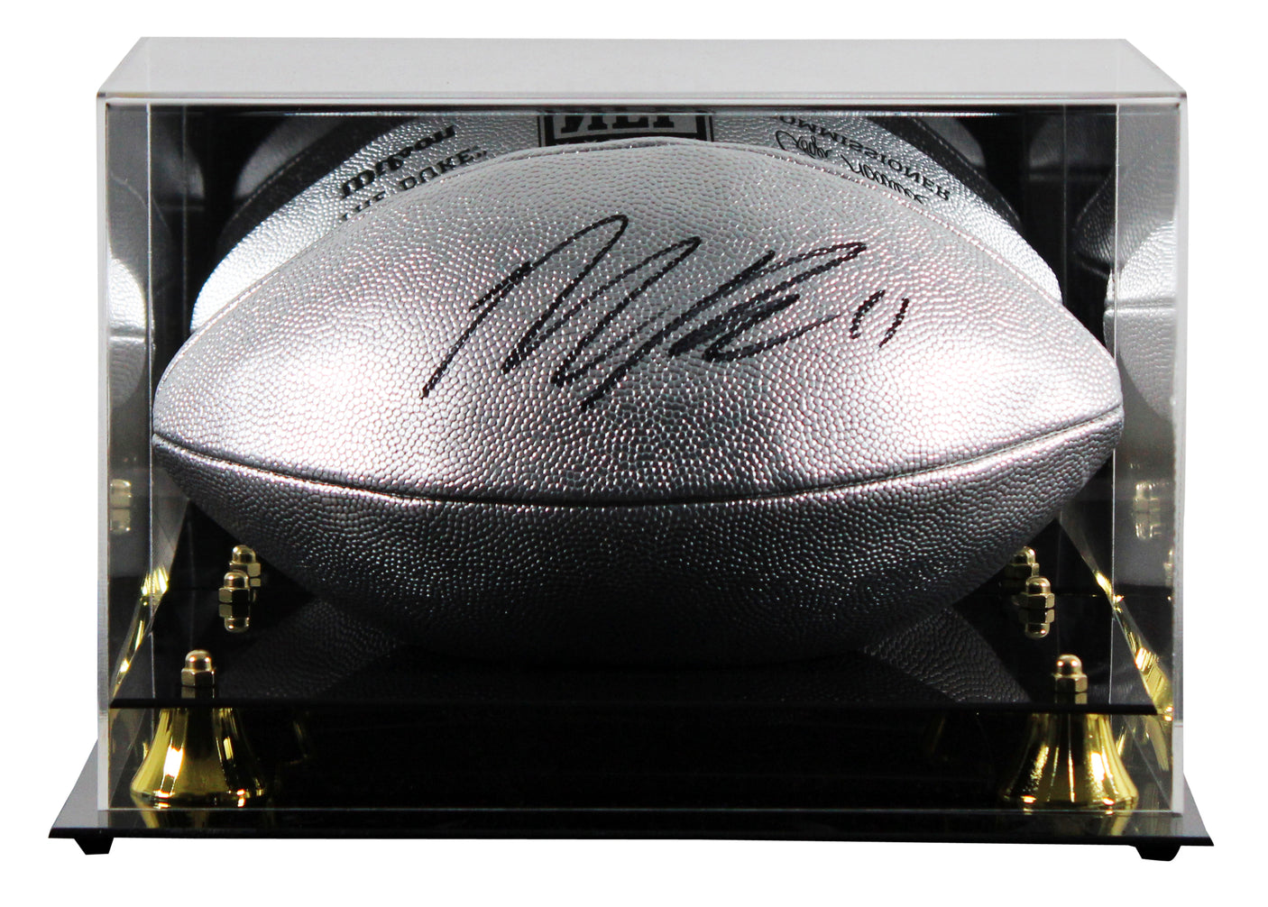 Packers Micah Parsons Signed Wilson Replica Duke Silver Football W/ Case Fan