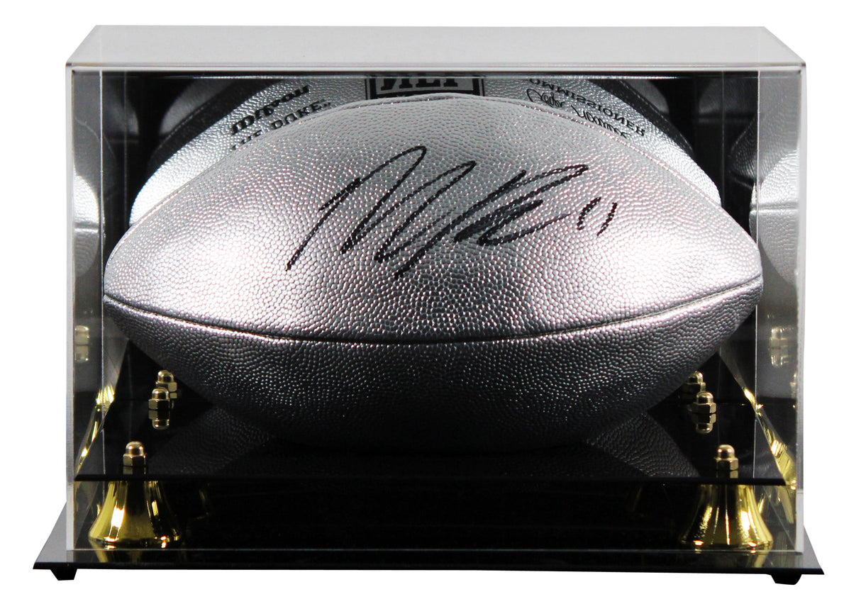 Cowboys Micah Parsons Signed Wilson Replica Duke Silver Football W/ Case Fan