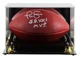Giants Phil Simms "SB XXI MVP" Signed SB XXI Logo "Duke" Football W/ Case BAS W