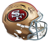 Christian McCaffrey & Brock Purdy Signed F/S Speed Proline Helmet W/ Case Fan