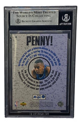 Penny Hardaway Signed Slabbed Orlando Magic 1996 - 97 Collector's Choice #115 BAS - Sports Integrity