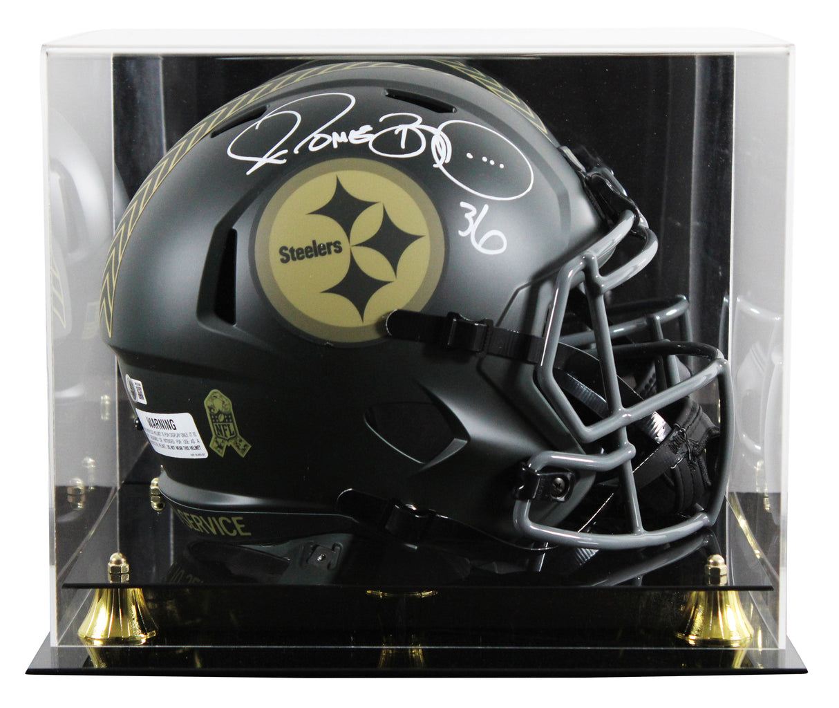 Steelers Jerome Bettis Signed STS IV Full Size Speed Rep Helmet W/ Case BAS Wit