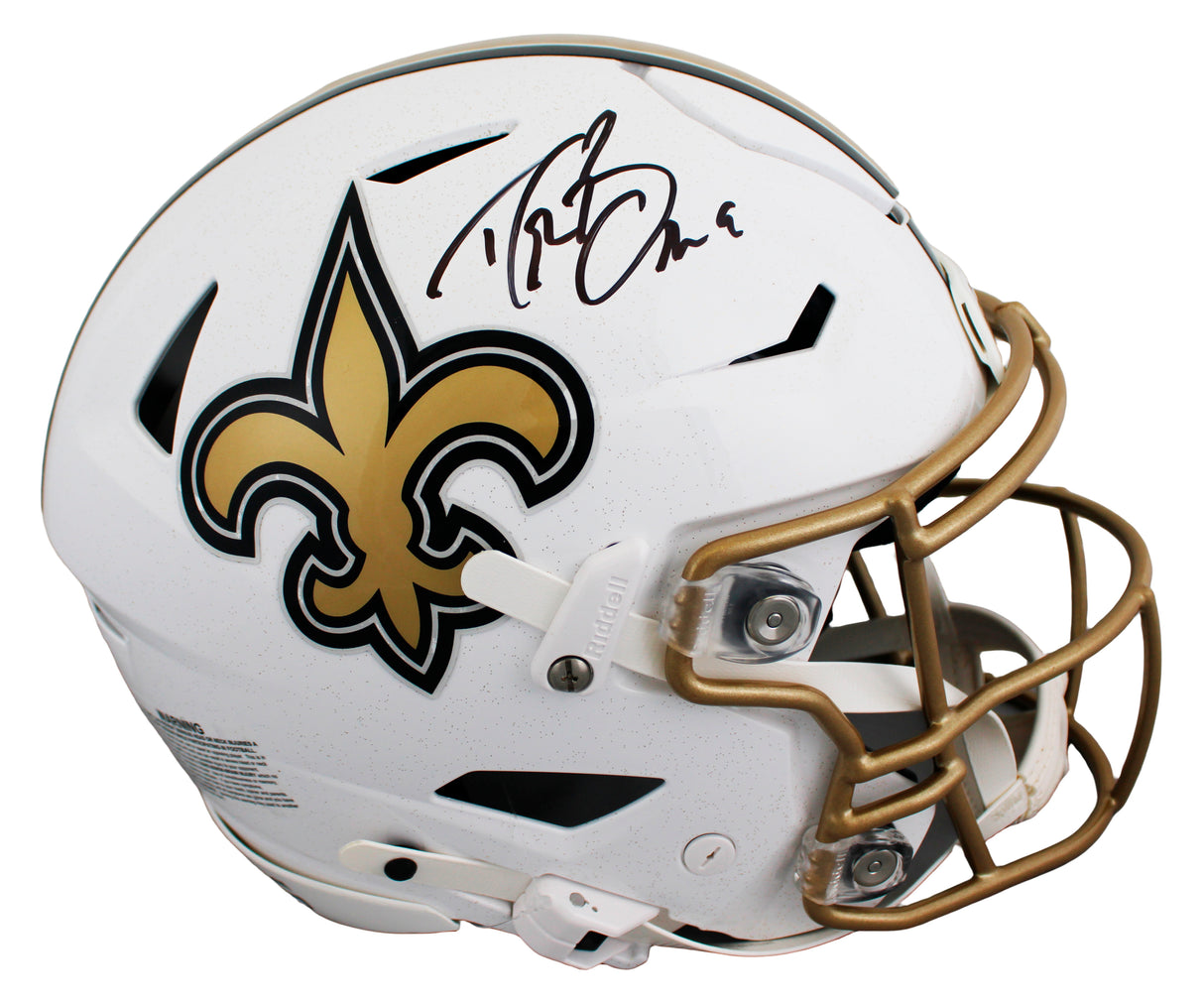 Saints Drew Brees Signed 2025 On-Field Alt Speed Flex Full Size Helmet BAS Wit