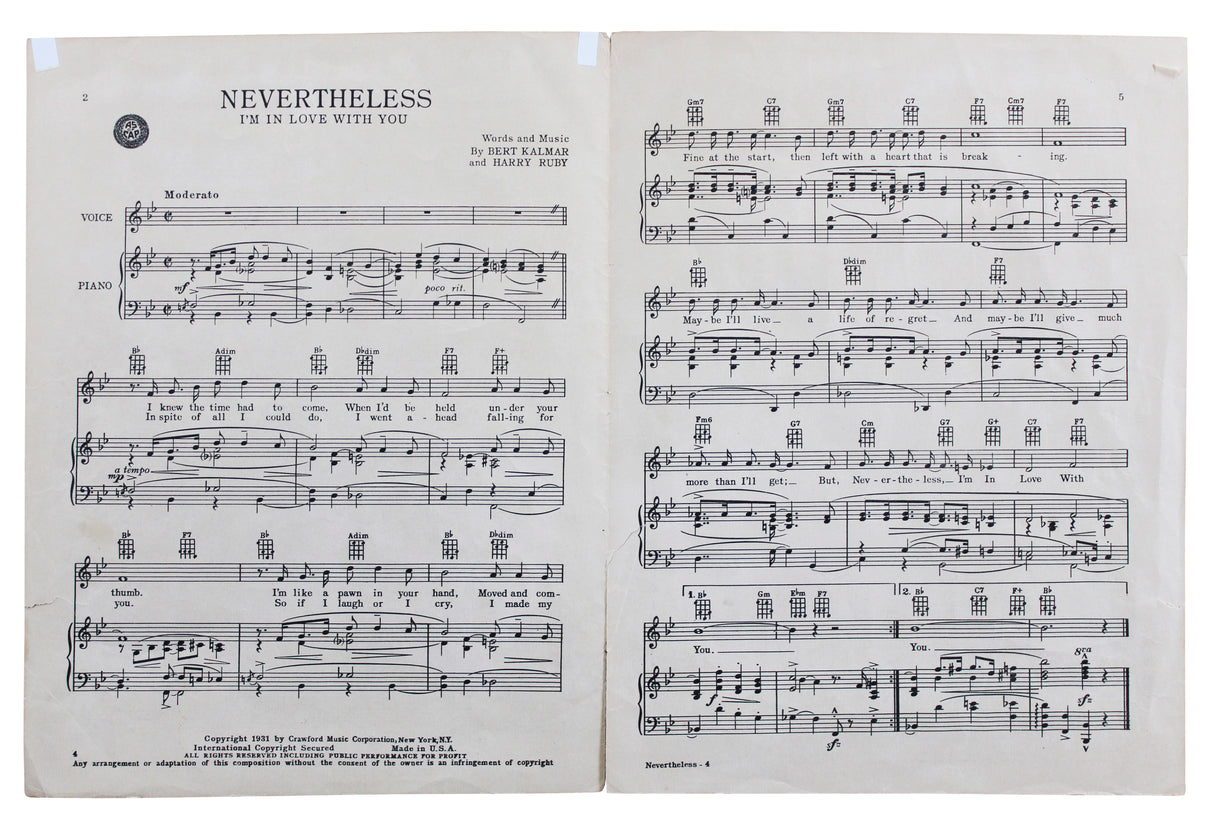 Fred Astaire Authentic Signed 9x12 Three Little Words Music Program BAS #BT57798