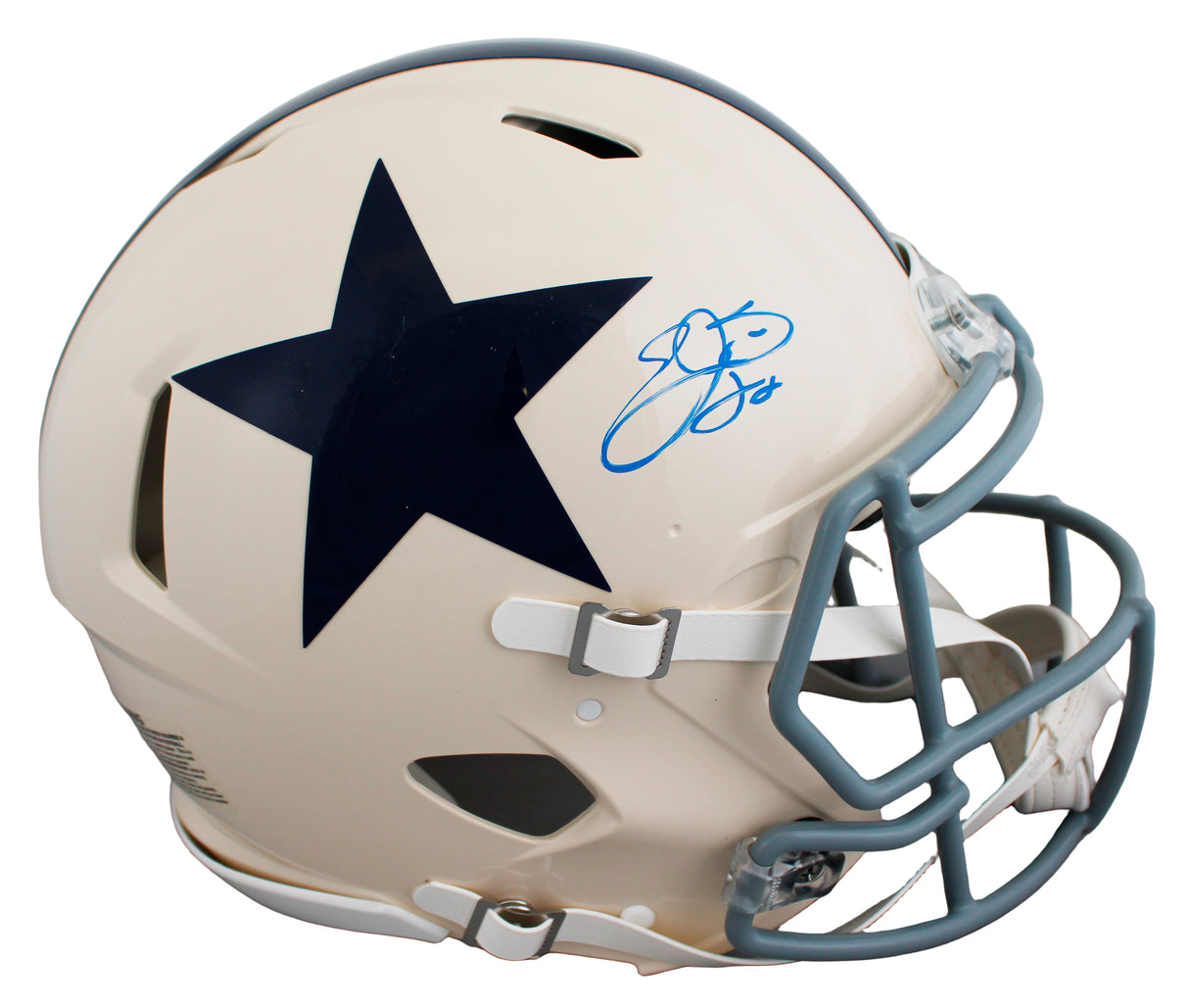 Cowboys Emmitt Smith Signed Retro Full Size Speed Proline Helmet W/ Case BAS Wit