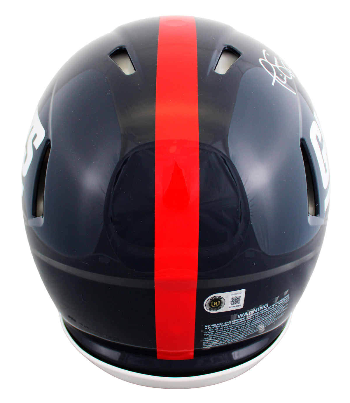 Giants Phil Simms "SB XXI MVP" Signed 1981-99 TB F/S Speed Proline Helmet BAS W