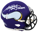 Vikings Adrian Peterson "All Day" Signed Speed Mini Helmet w/ Case BAS Witnessed
