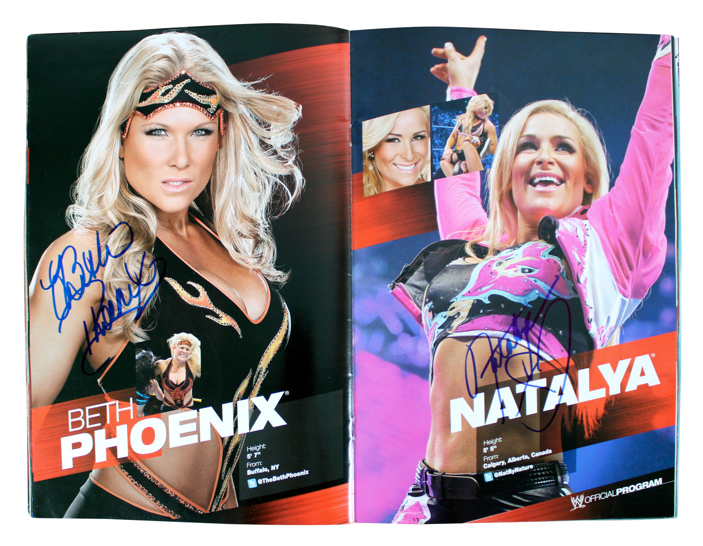 WWE Superstars (54) Rhodes, Kane, Sheamus, Mysterio Signed Official Program BAS