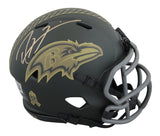 Ravens Ray Lewis Signed Salute To Service IV Speed Mini Helmet W/ Case BAS Wit