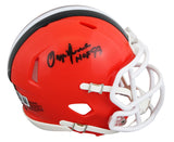 Browns Ozzie Newsome "HOF 99" Signed 2024 Speed Mini Helmet W/ Case BAS Witness