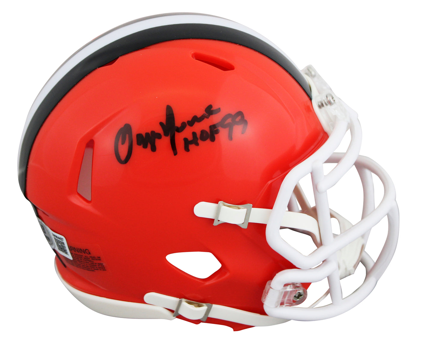 Browns Ozzie Newsome "HOF 99" Signed 2024 Speed Mini Helmet W/ Case BAS Witness