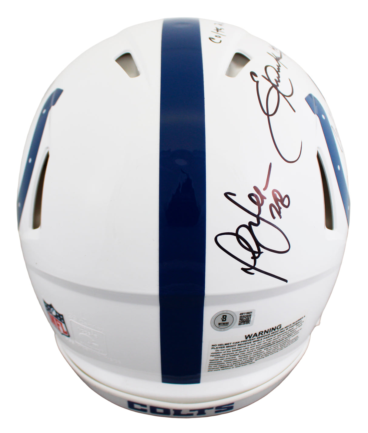 Colts (3) Faulk, Dickerson & James Signed F/S Speed Proline Helmet W/ Case BAS W