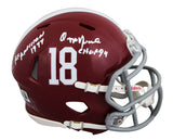 Alabama Ozzie Newsome "2x Insc" Signed Speed Mini Helmet W/ Case BAS Witnessed
