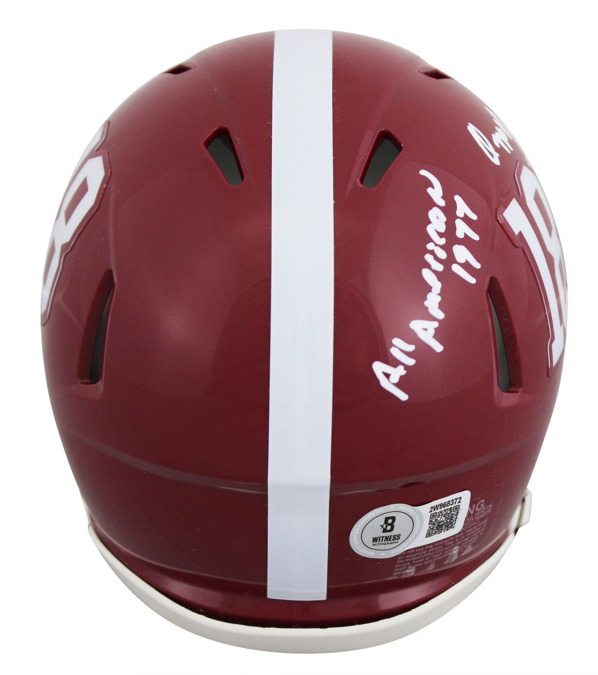 Alabama Ozzie Newsome "2x Insc" Signed Speed Mini Helmet W/ Case BAS Witnessed