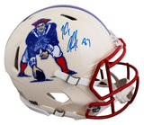 Patriots Rob Gronkowski Signed Retro Full Size Speed Proline Helmet BAS Witness