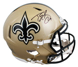 Saints Drew Brees Authentic Signed Full Size Speed Proline Helmet BAS Witnessed