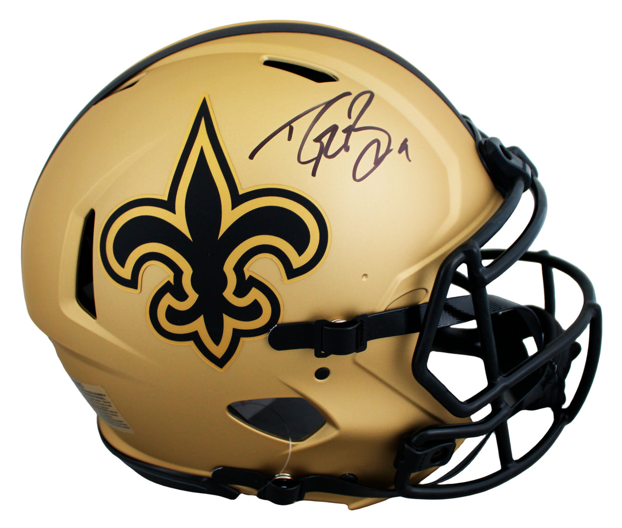 Saints Drew Brees Signed Rave Full Size Speed Proline Helmet W/ Case BAS Witness