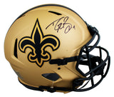 Saints Drew Brees Signed Rave Riddell Full Size Speed Proline Helmet BAS Witness