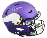 Vikings Justin Jefferson Authentic Signed Speed Flex Full Size Helmet BAS Wit