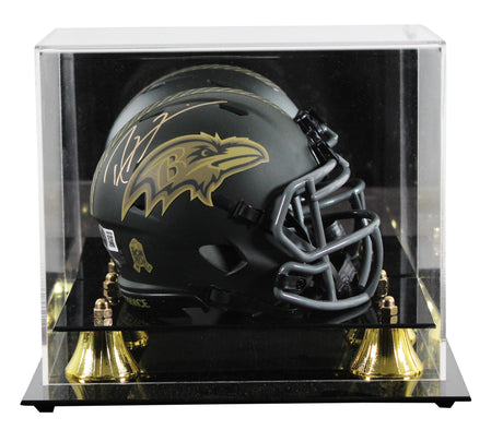 Ravens Ray Lewis Signed Salute To Service IV Speed Mini Helmet W/ Case BAS Wit