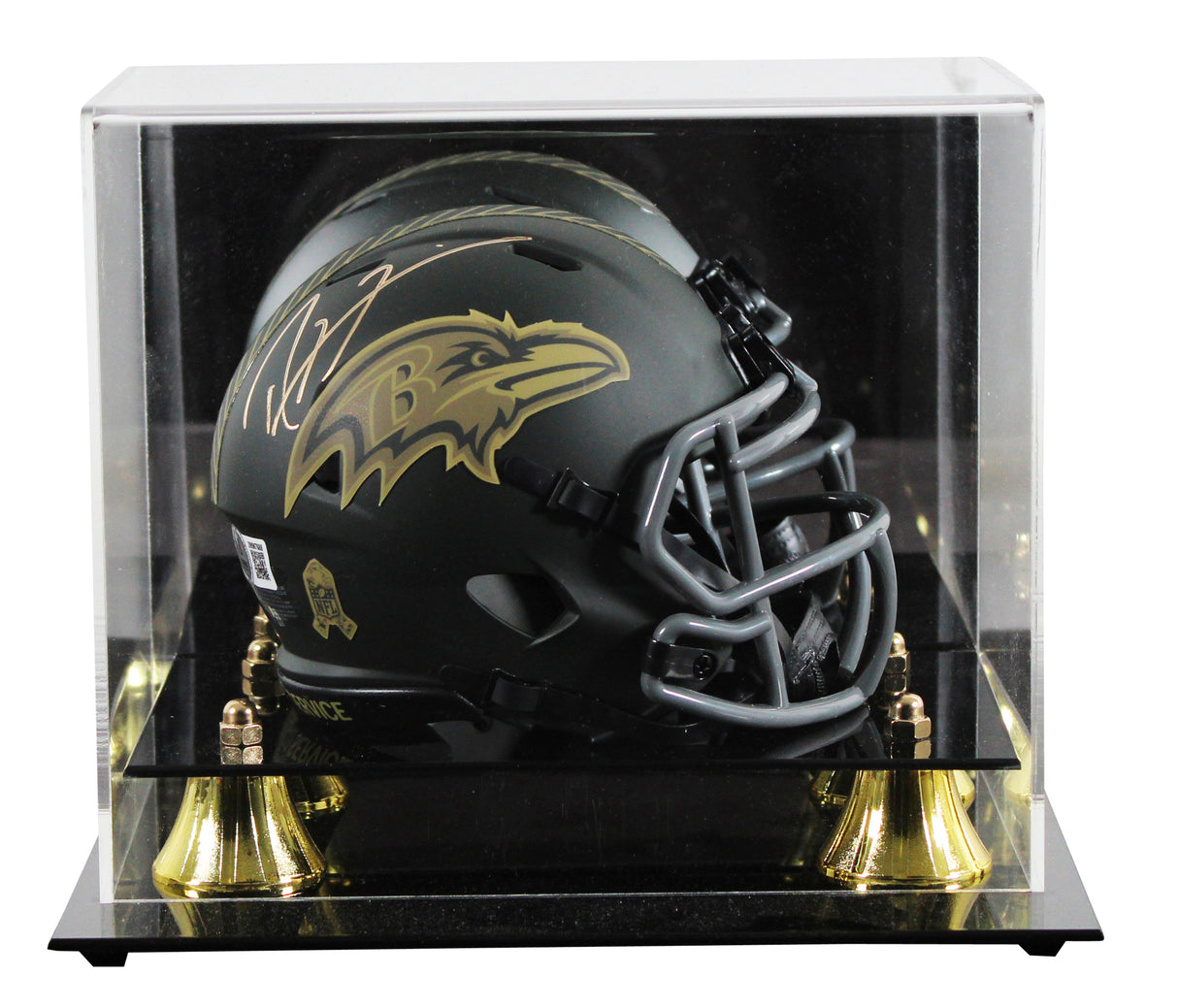 Ravens Ray Lewis Signed Salute To Service IV Speed Mini Helmet W/ Case BAS Wit