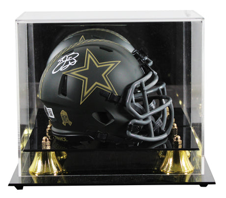 Cowboys Emmitt Smith Signed Salute To Service IV Speed Mini Helmet W/ Case BAS W