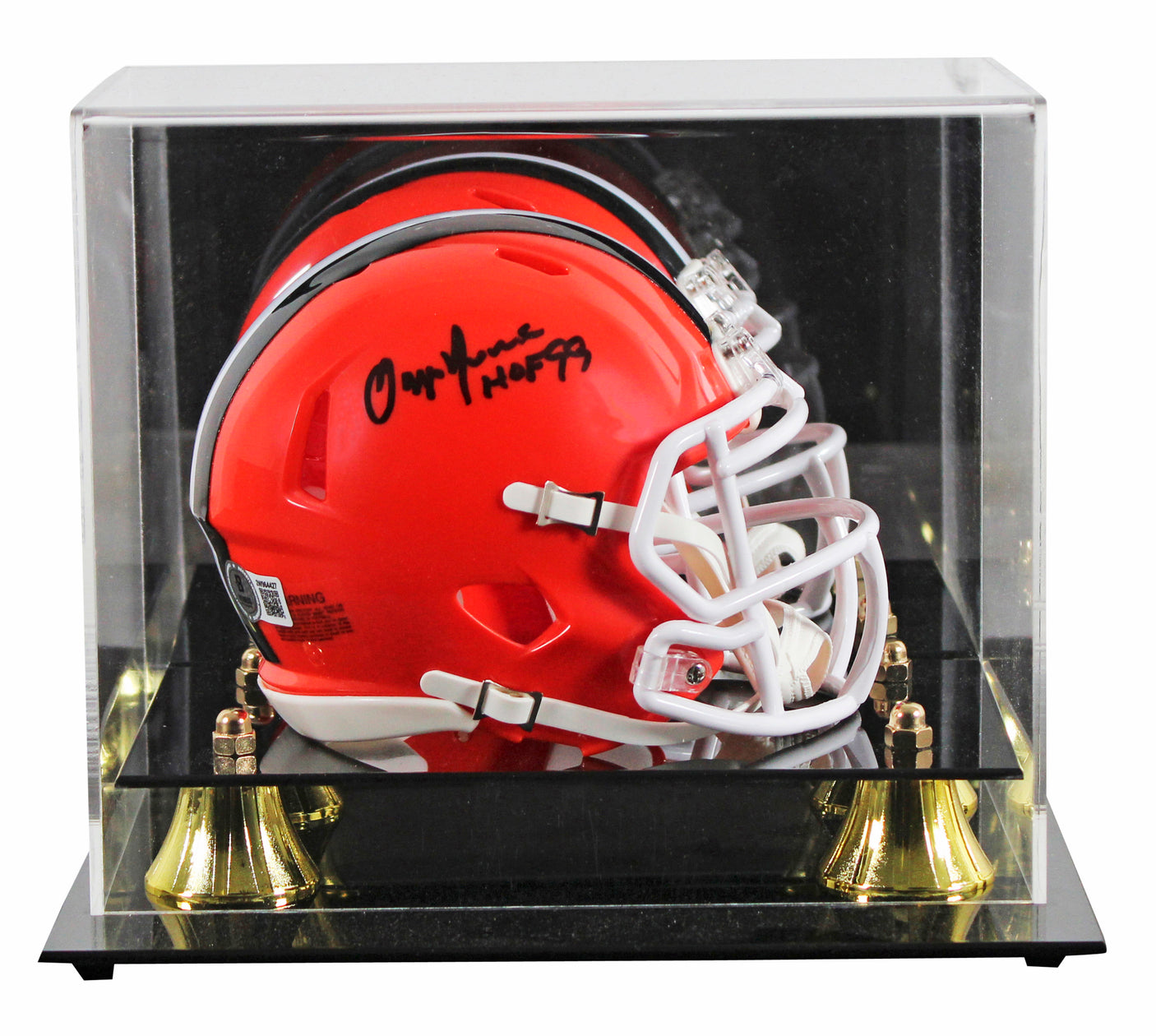 Browns Ozzie Newsome "HOF 99" Signed 2024 Speed Mini Helmet W/ Case BAS Witness