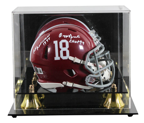 Alabama Ozzie Newsome "2x Insc" Signed Speed Mini Helmet W/ Case BAS Witnessed
